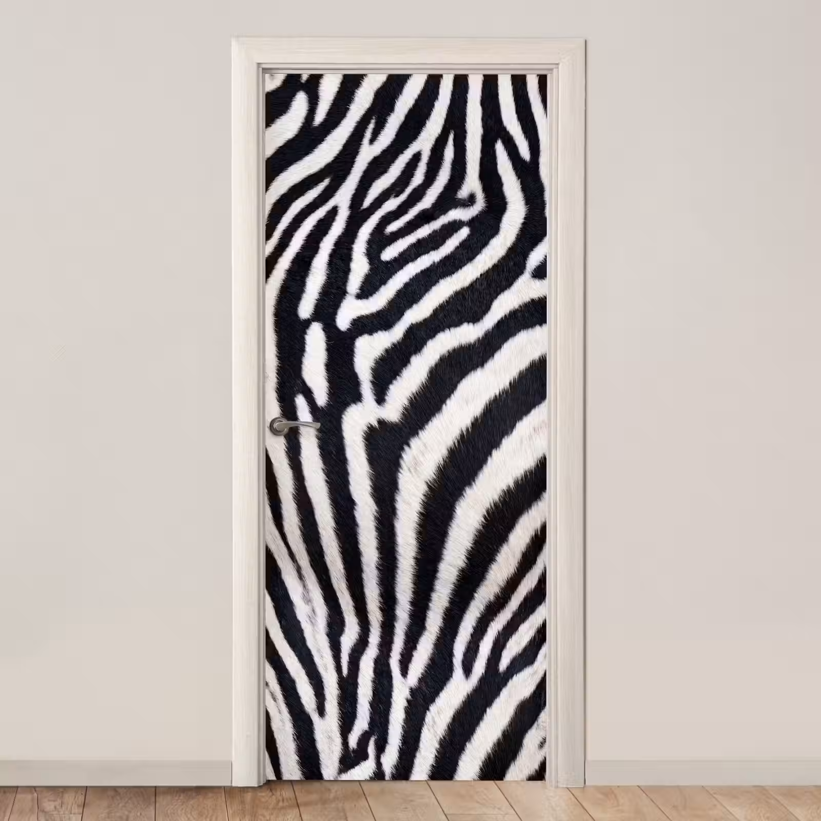 Deursticker - Zebra - Vacht - Klassiek - Zwart - Wit — 1