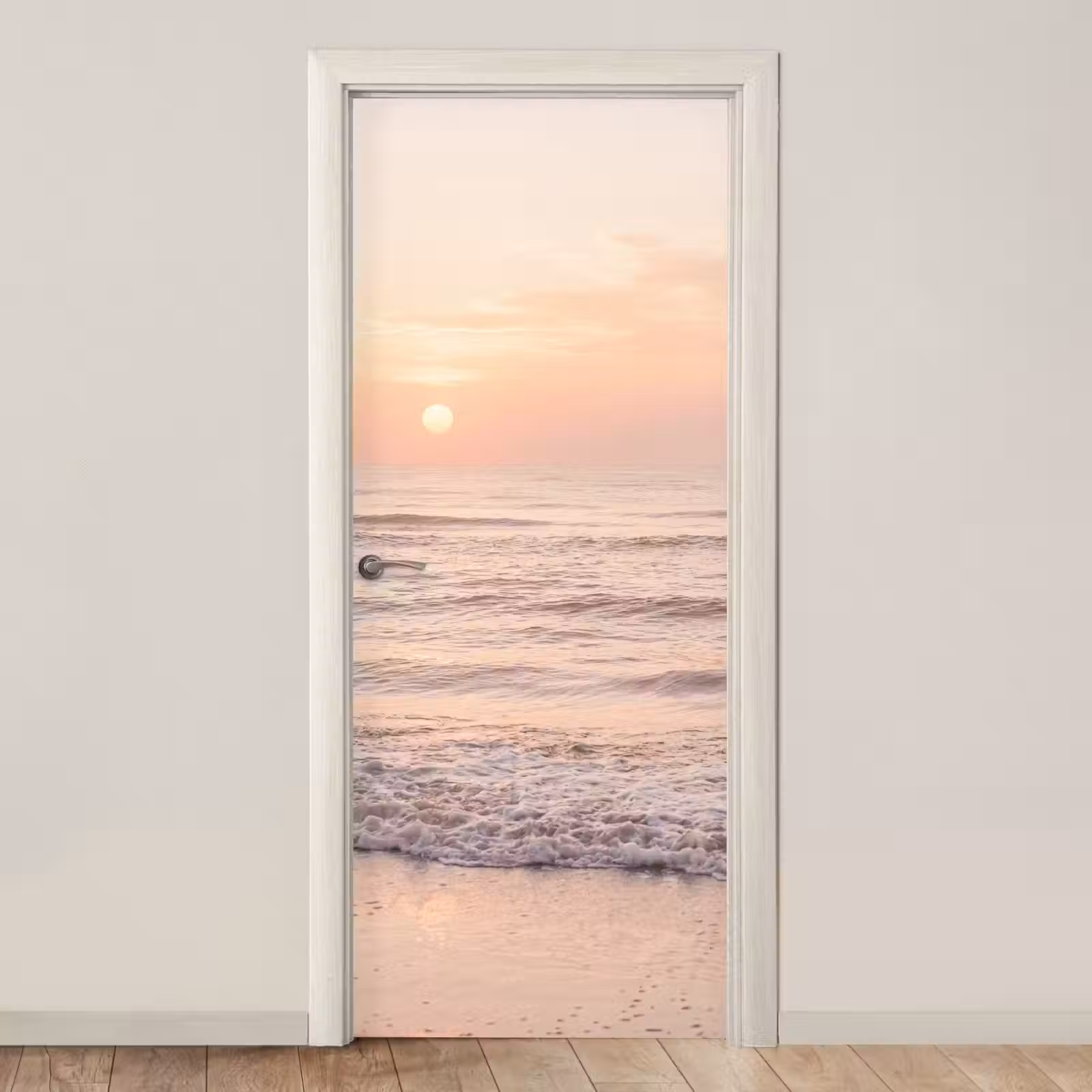 Deursticker - Zon - Strand - Roze — 1