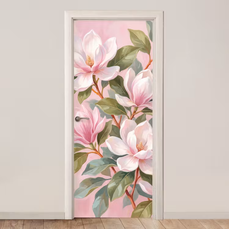 Deursticker - Magnolia's - Patroon - Roze — 1