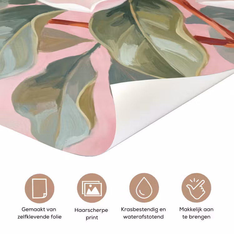Deursticker - Magnolia's - Patroon - Roze — 3