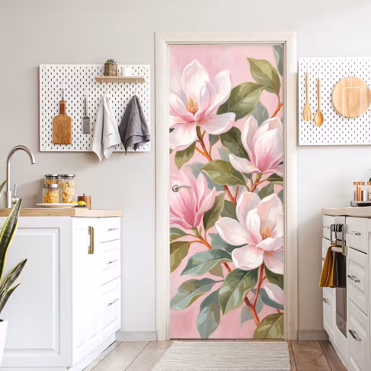 Deursticker - Magnolia's - Patroon - Roze — 7