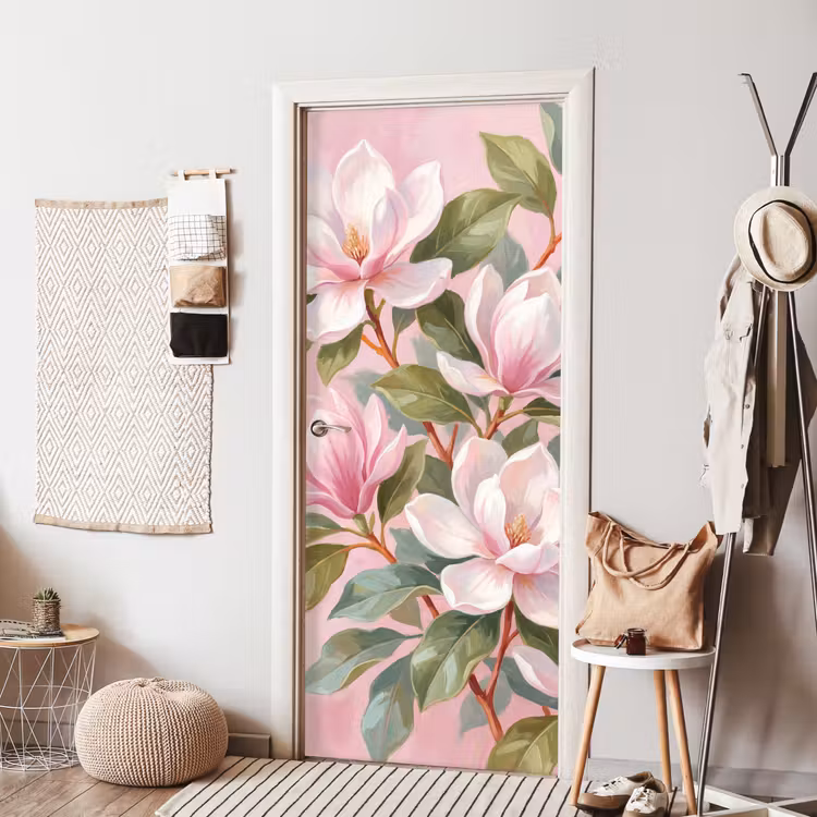 Deursticker - Magnolia's - Patroon - Roze — 8