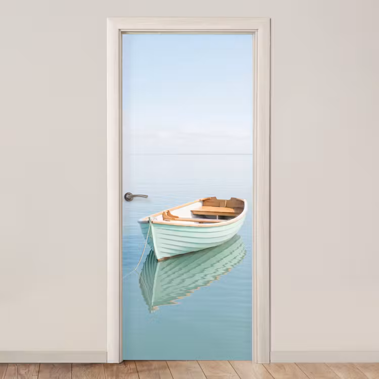 Deursticker - Minimalistisch - Boot - Zee — 1