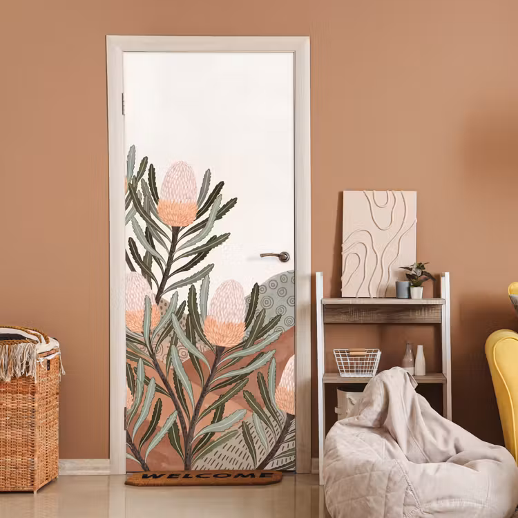 Deursticker - Modern - Heuvels - Terracotta — 2