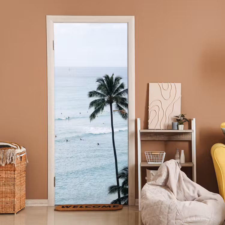 Deursticker - Oceaan - Palmbomen - Surfers — 2