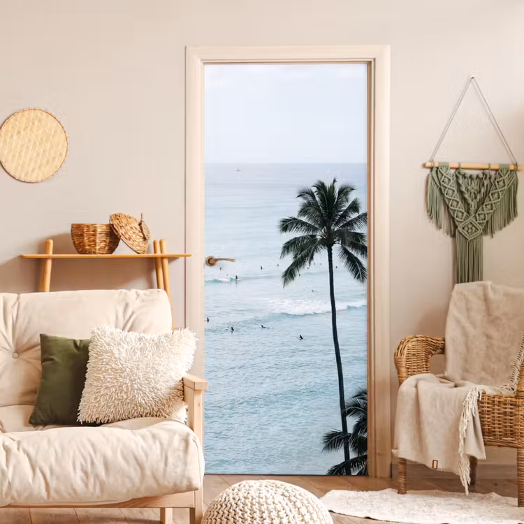 Deursticker - Oceaan - Palmbomen - Surfers — 4