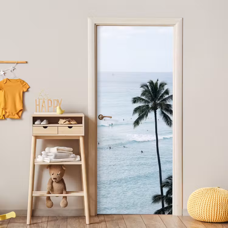 Deursticker - Oceaan - Palmbomen - Surfers — 6