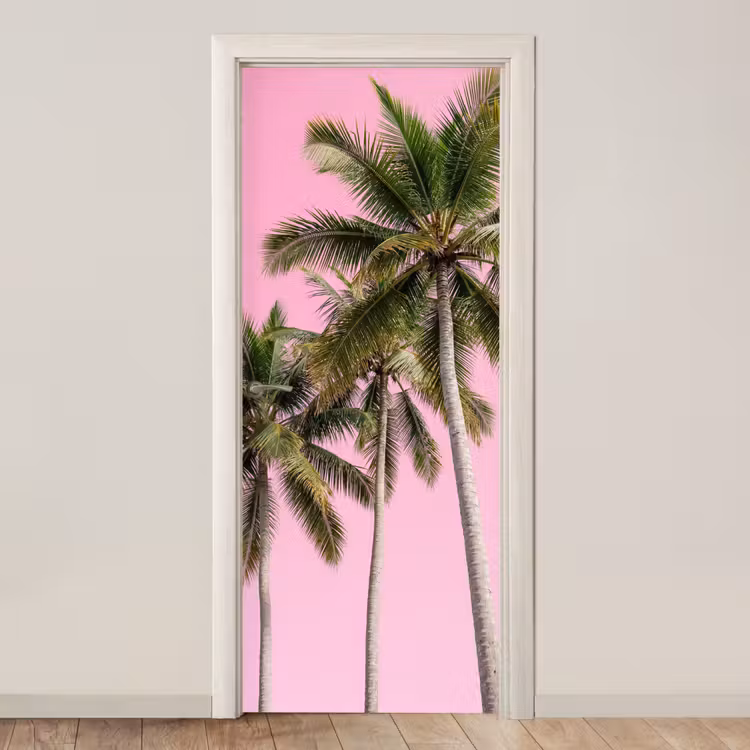 Deursticker - Palmboom - Tropisch - Pink — 1
