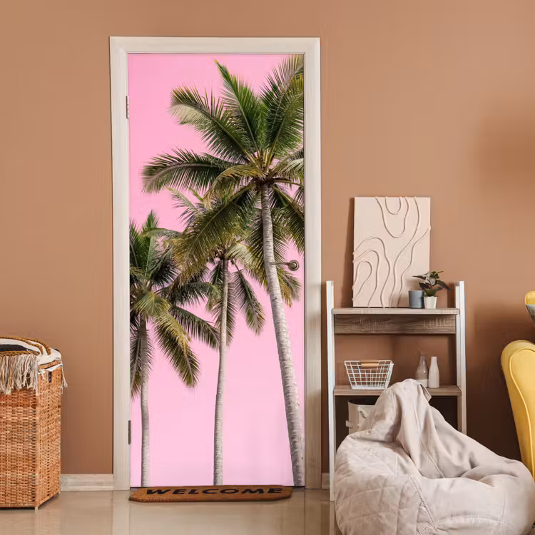 Deursticker - Palmboom - Tropisch - Pink — 2
