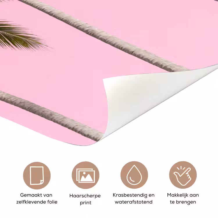 Deursticker - Palmboom - Tropisch - Pink — 3