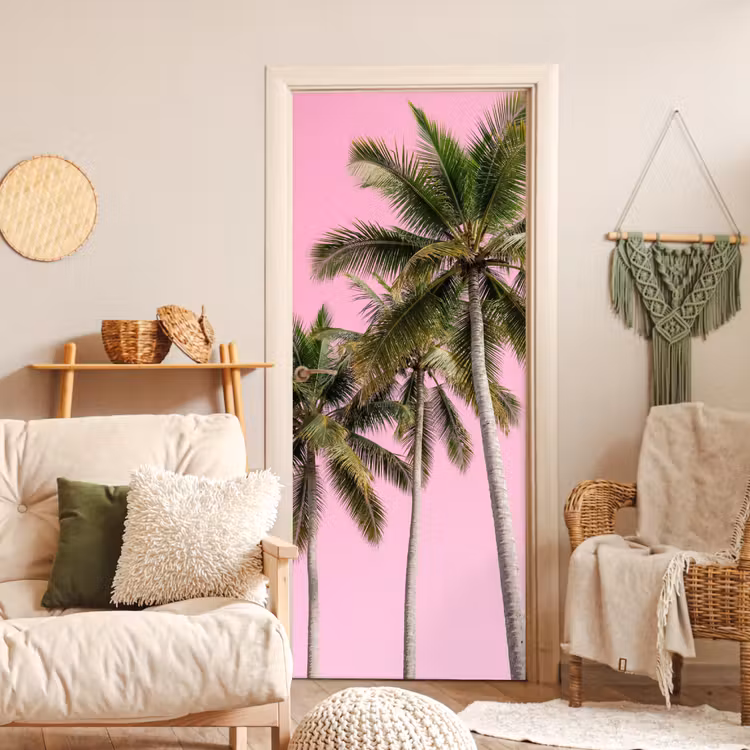Deursticker - Palmboom - Tropisch - Pink — 4