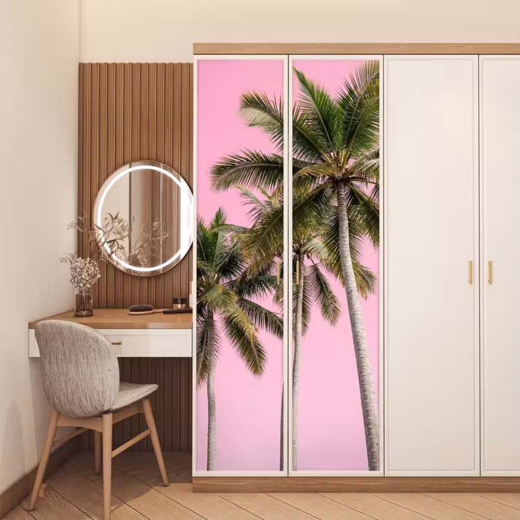 Deursticker - Palmboom - Tropisch - Pink — 5