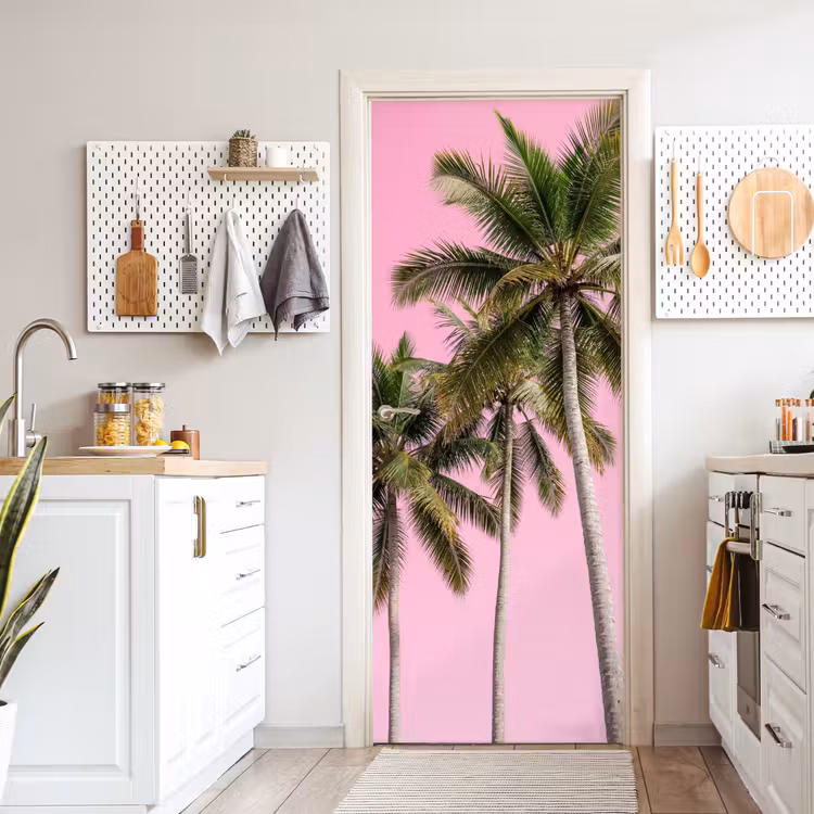 Deursticker - Palmboom - Tropisch - Pink — 7