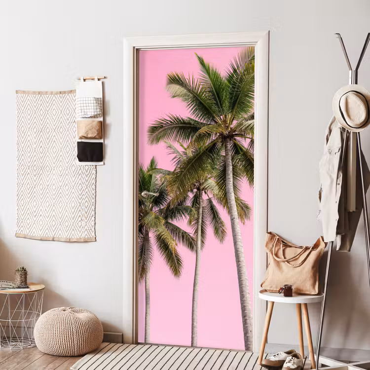 Deursticker - Palmboom - Tropisch - Pink — 8