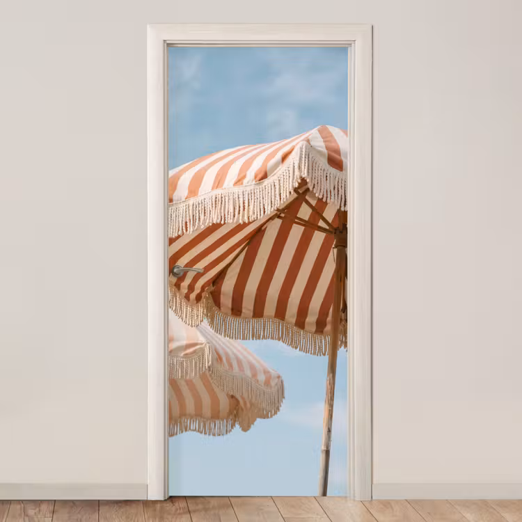 Deursticker - Parasol - Lucht - Rood — 1