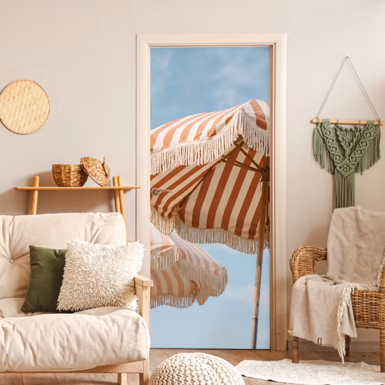 Deursticker - Parasol - Lucht - Rood — 4