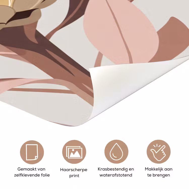 Deursticker - Protea - Bloem - Botanisch - Beige — 3