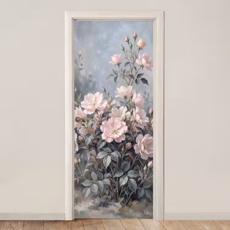 Deursticker - Rozen - Illustratie - Roze — 1
