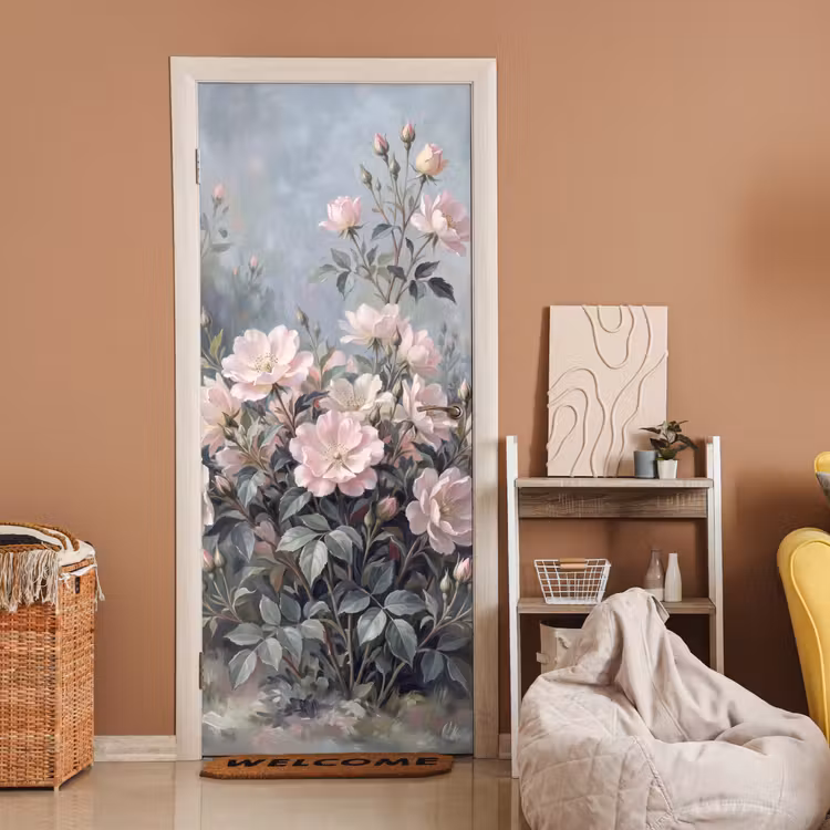 Deursticker - Rozen - Illustratie - Roze — 2