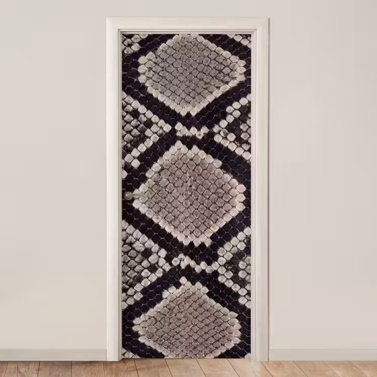 Deursticker - Slangenleer - Patroon - Beige — 1