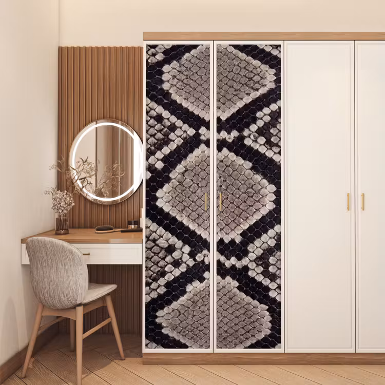 Deursticker - Slangenleer - Patroon - Beige — 5
