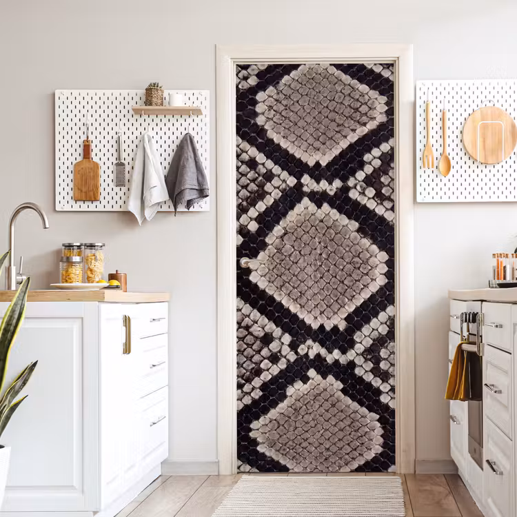 Deursticker - Slangenleer - Patroon - Beige — 7