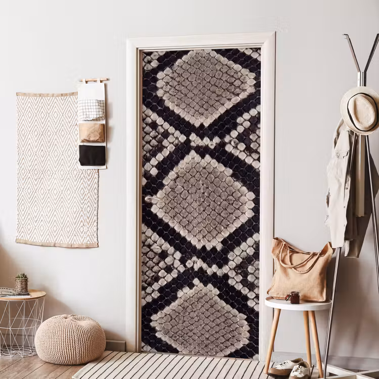 Deursticker - Slangenleer - Patroon - Beige — 8