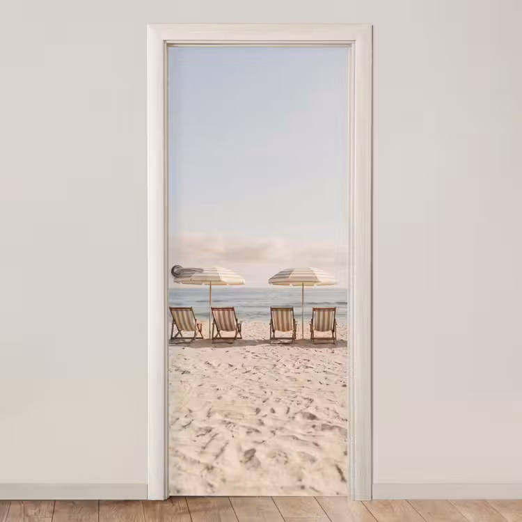 Deursticker - Strand - Stoelen - Parasol — 1