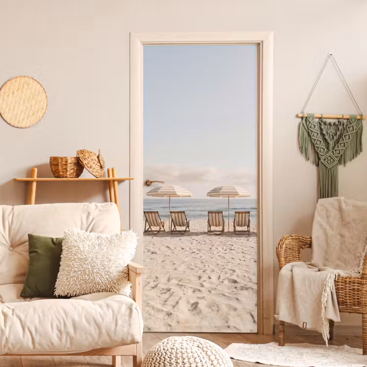 Deursticker - Strand - Stoelen - Parasol — 4