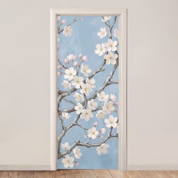Deursticker - Takken - Kersenbloesem - Blauw — 1