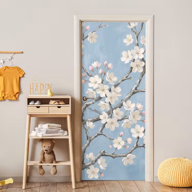 Deursticker - Takken - Kersenbloesem - Blauw — 6