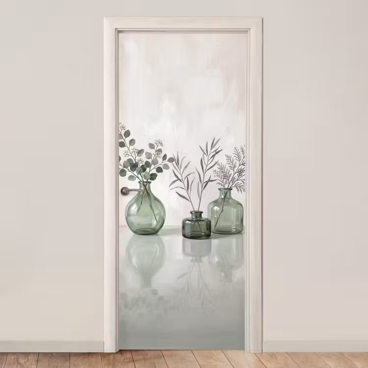 Deursticker - Vazen - Bladeren - Groen — 1