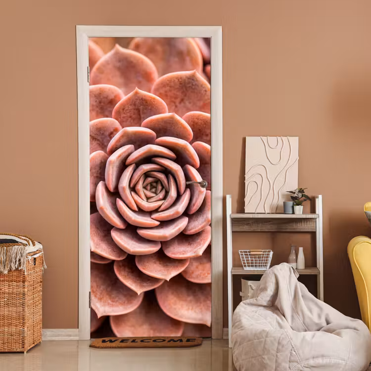 Deursticker - Vetplant - Organisch - Roze — 2