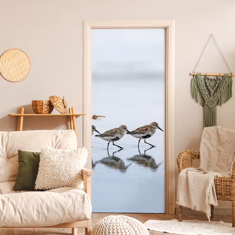 Deursticker - Vogels - Water - Grijs — 4
