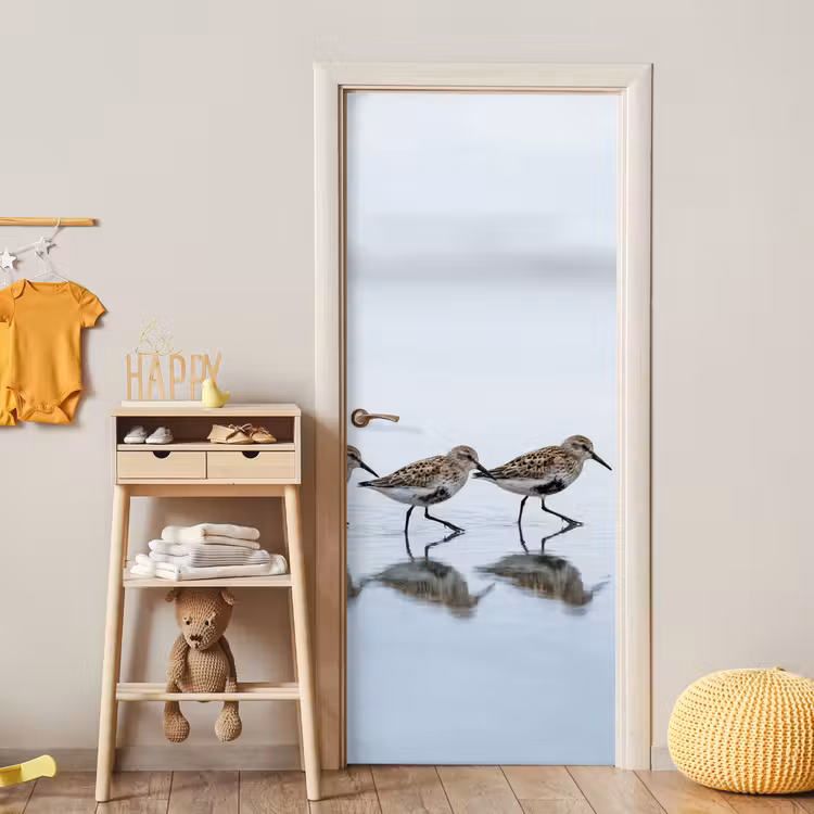 Deursticker - Vogels - Water - Grijs — 6