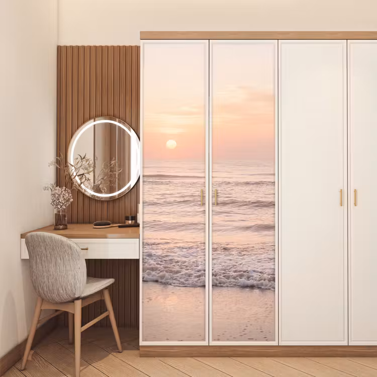 Deursticker - Zon - Strand - Roze — 5