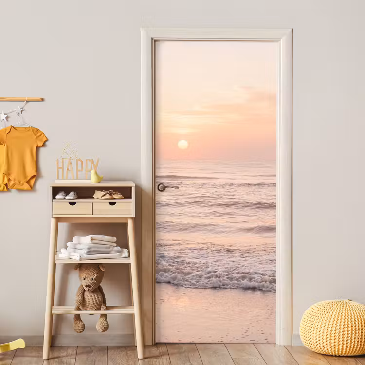 Deursticker - Zon - Strand - Roze — 6