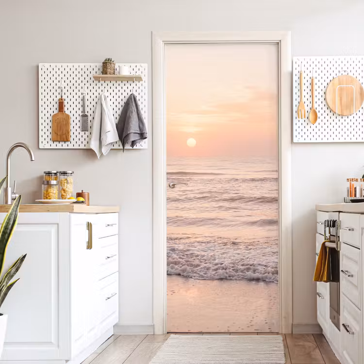 Deursticker - Zon - Strand - Roze — 7