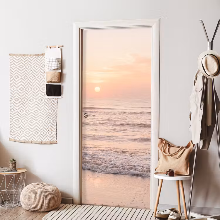 Deursticker - Zon - Strand - Roze — 8
