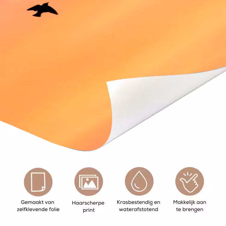 Deursticker - Zwerm - Vogels - Oranje — 3