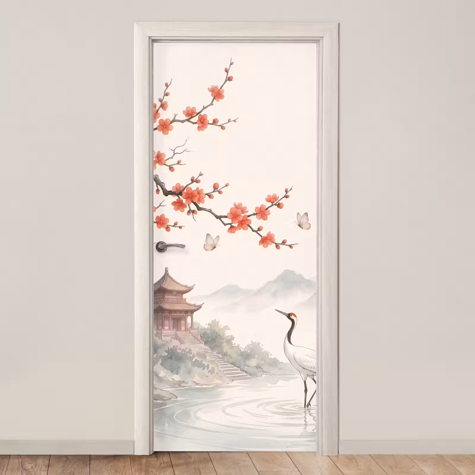 Deursticker - Kraanvogel - Azië - Klassiek — 1