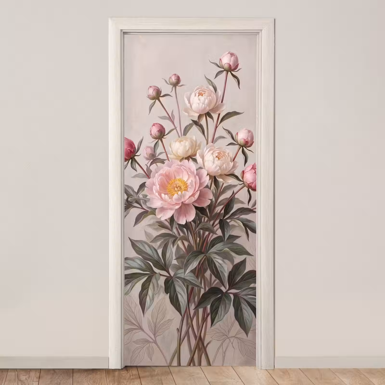 Deursticker - Pioenrozen - Boeket - Roze — 1