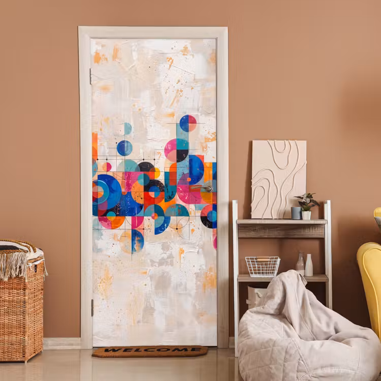 Deursticker - Kunst - Geometrisch - Abstract - Kleurrijk — 2