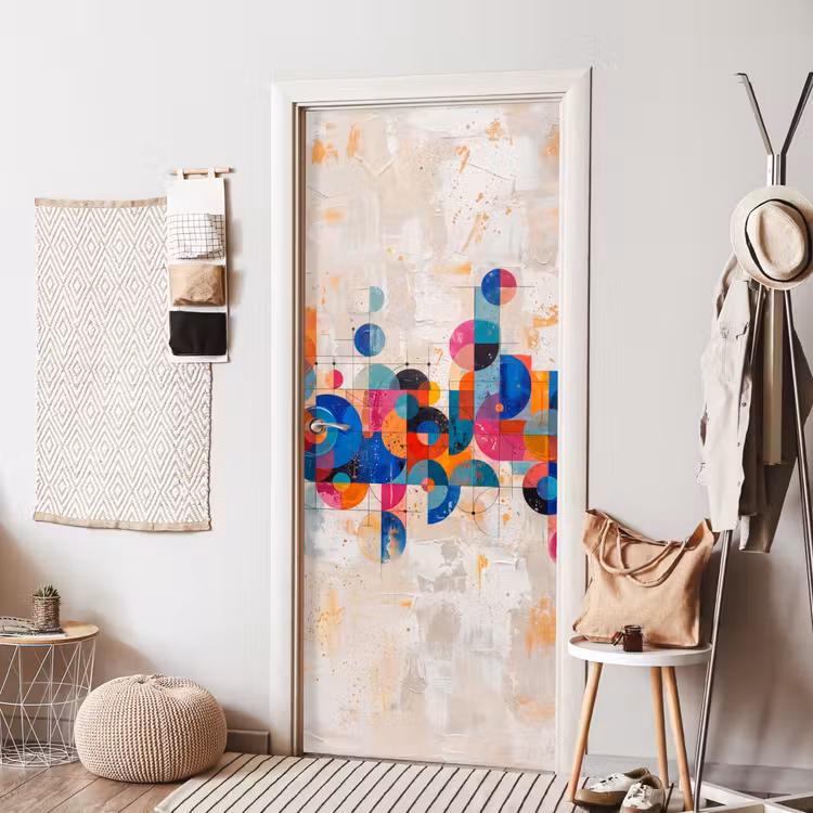Deursticker - Kunst - Geometrisch - Abstract - Kleurrijk — 8