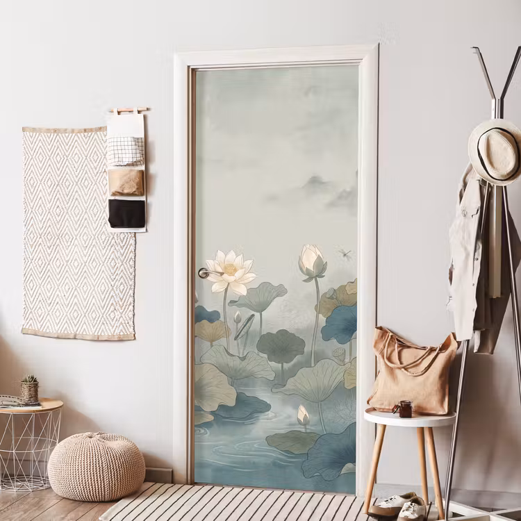 Deursticker - Lotus - Bloemen - Groen — 8