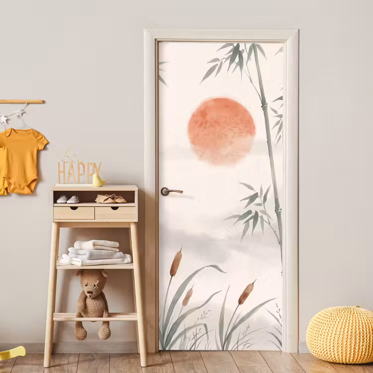 Deursticker - Minimalistisch - Bamboe - Groen — 6