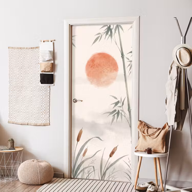 Deursticker - Minimalistisch - Bamboe - Groen — 8