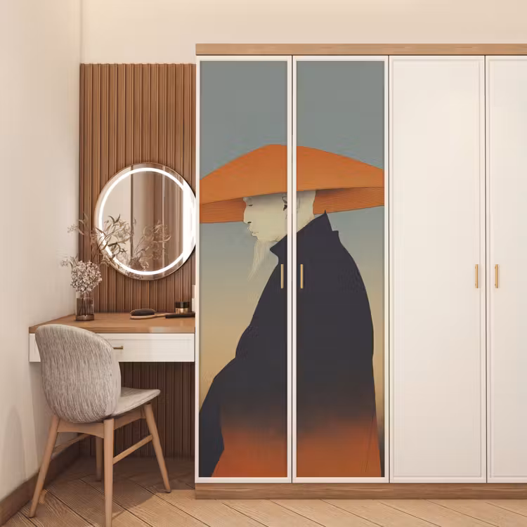 Deursticker - Minimalistisch - Silhouet - Oranje — 5
