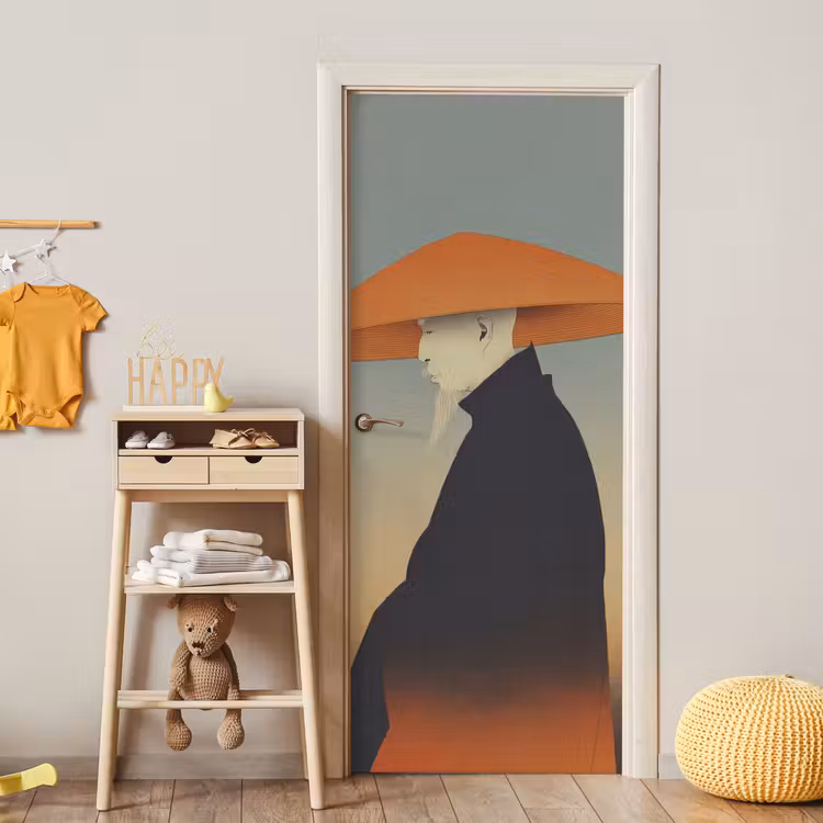 Deursticker - Minimalistisch - Silhouet - Oranje — 6