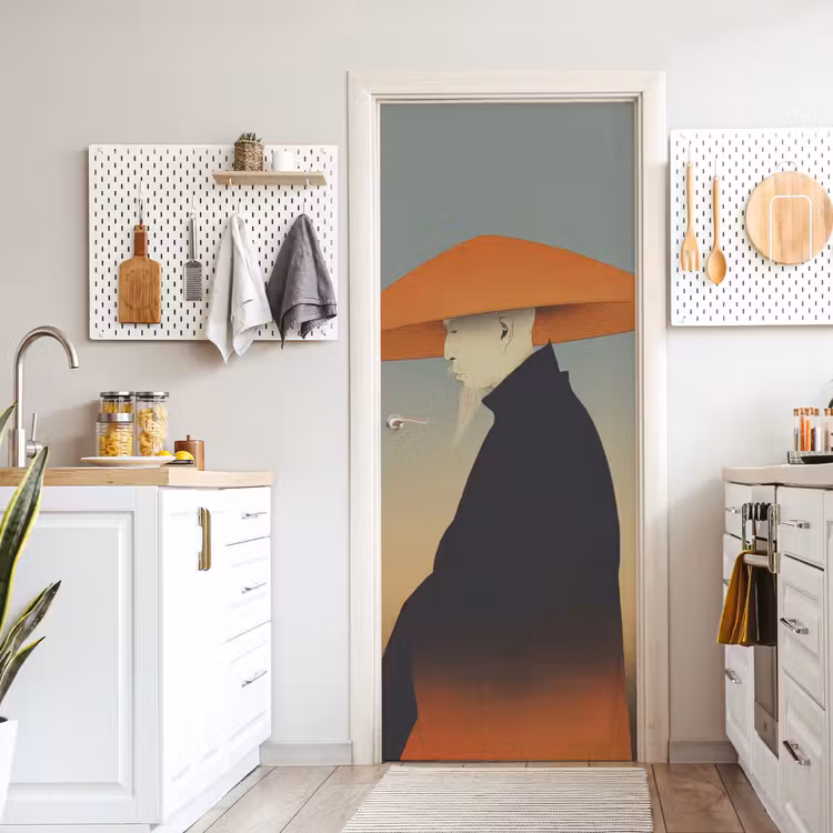Deursticker - Minimalistisch - Silhouet - Oranje — 7